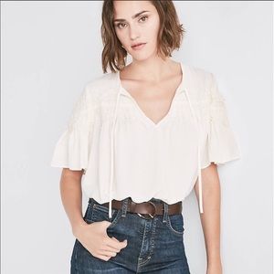 Lucky Brand Short Sleeve Lace Top